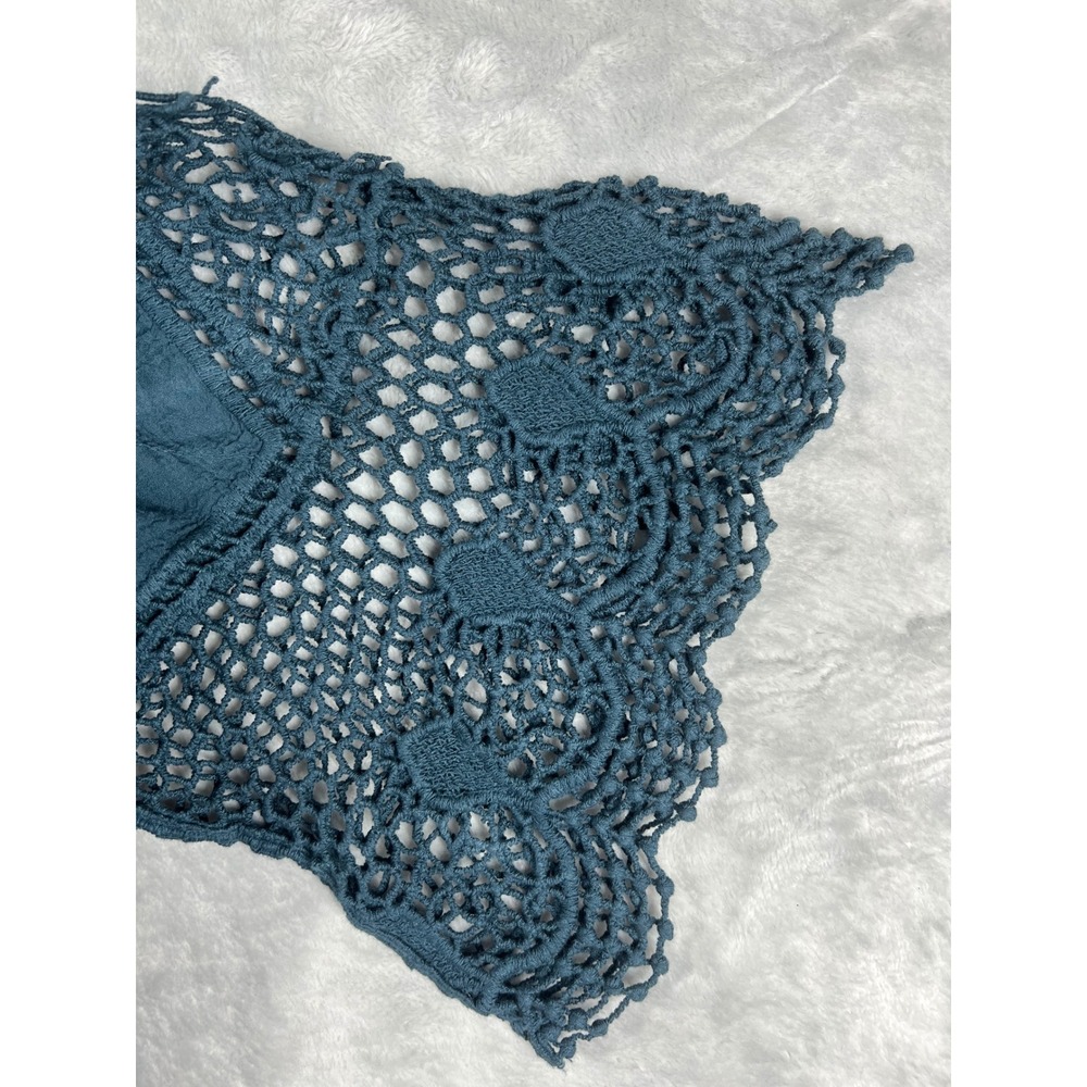 Democracy Womens Crochet Lace Embroidered Boho Top Teal Red B90263I5E XL Lot 2 - Picture 9 of 11